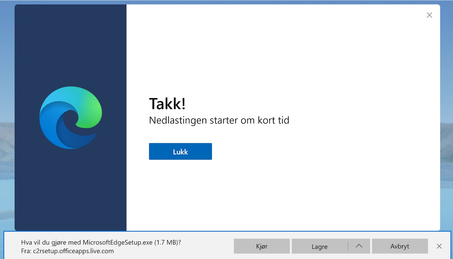 Trinn 3 Få Microsoft Edge til Windows 10